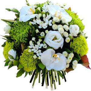 bouquet de fleurs vert et blanc Evanescence
