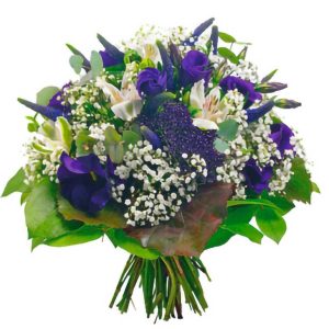 bouquet de fleurs bleues et blanches Ouessant