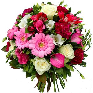 bouquet de fleurs rose et blanc Lavandou