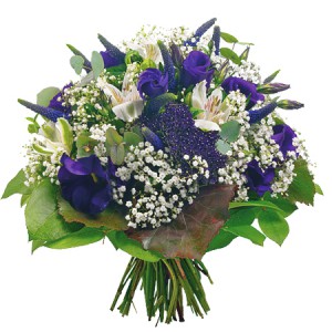 bouquets de saint valentin: bouquet de fleurs bleues et blanches