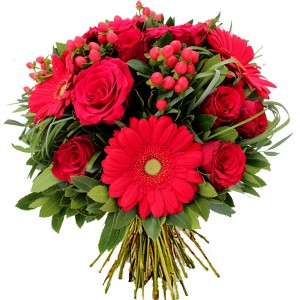 bouquets de saint valentin: bouquet de fleurs rouges
