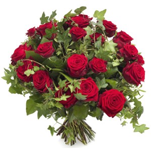 Saint Valentin: bouquet de roses rouges Valentin